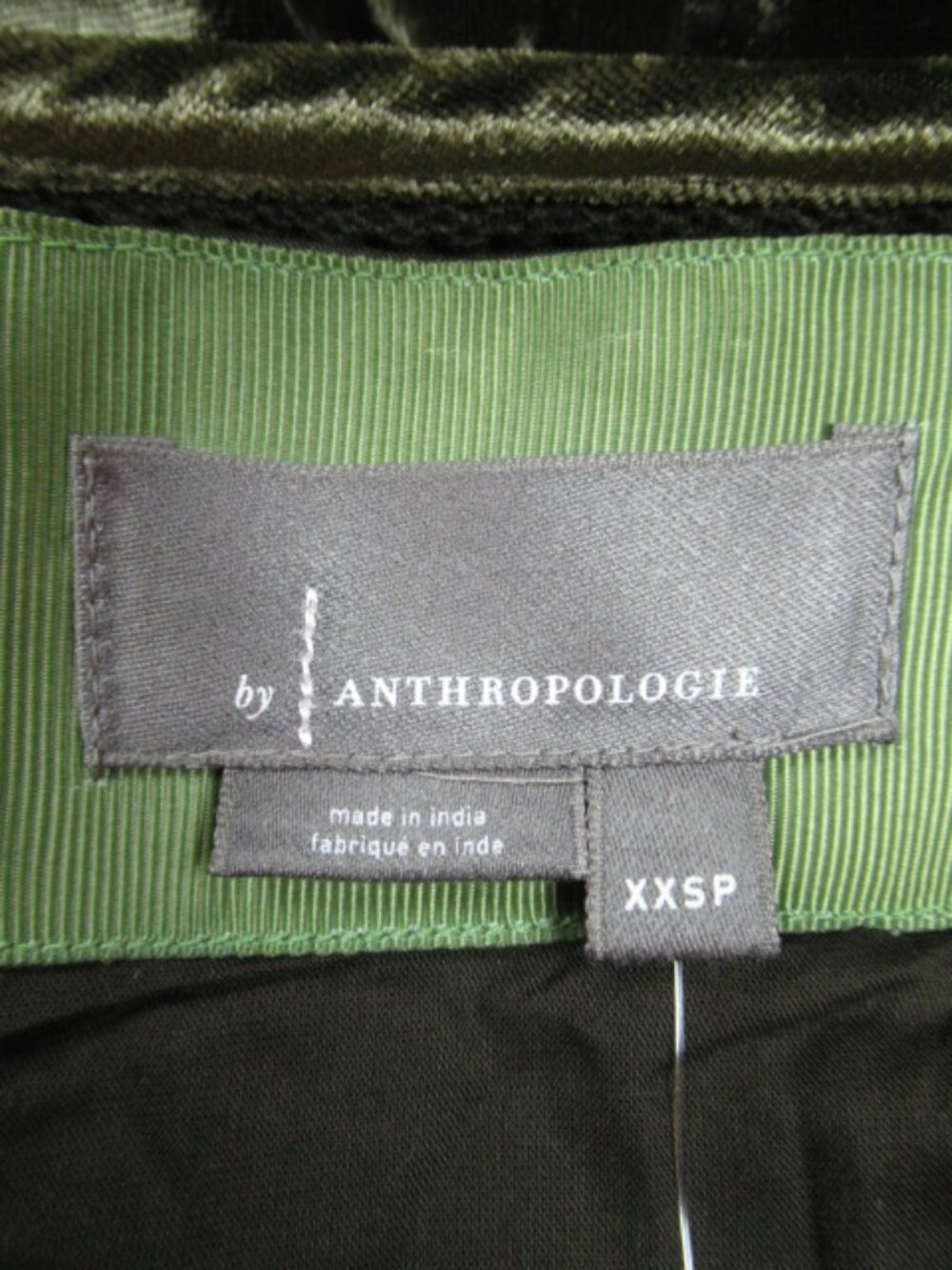 Anthropologie The Somerset Velvet Maxi Dress Dark Green Olive XXSP - Picture 13 of 14